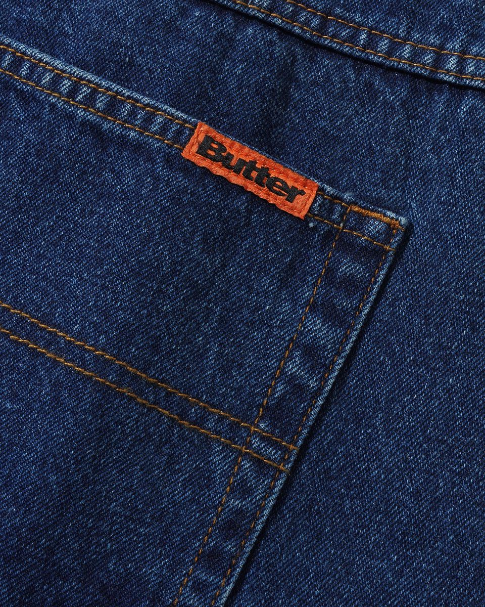 Butter Goods Weathergear Denim Shorts in Repaired Indigo