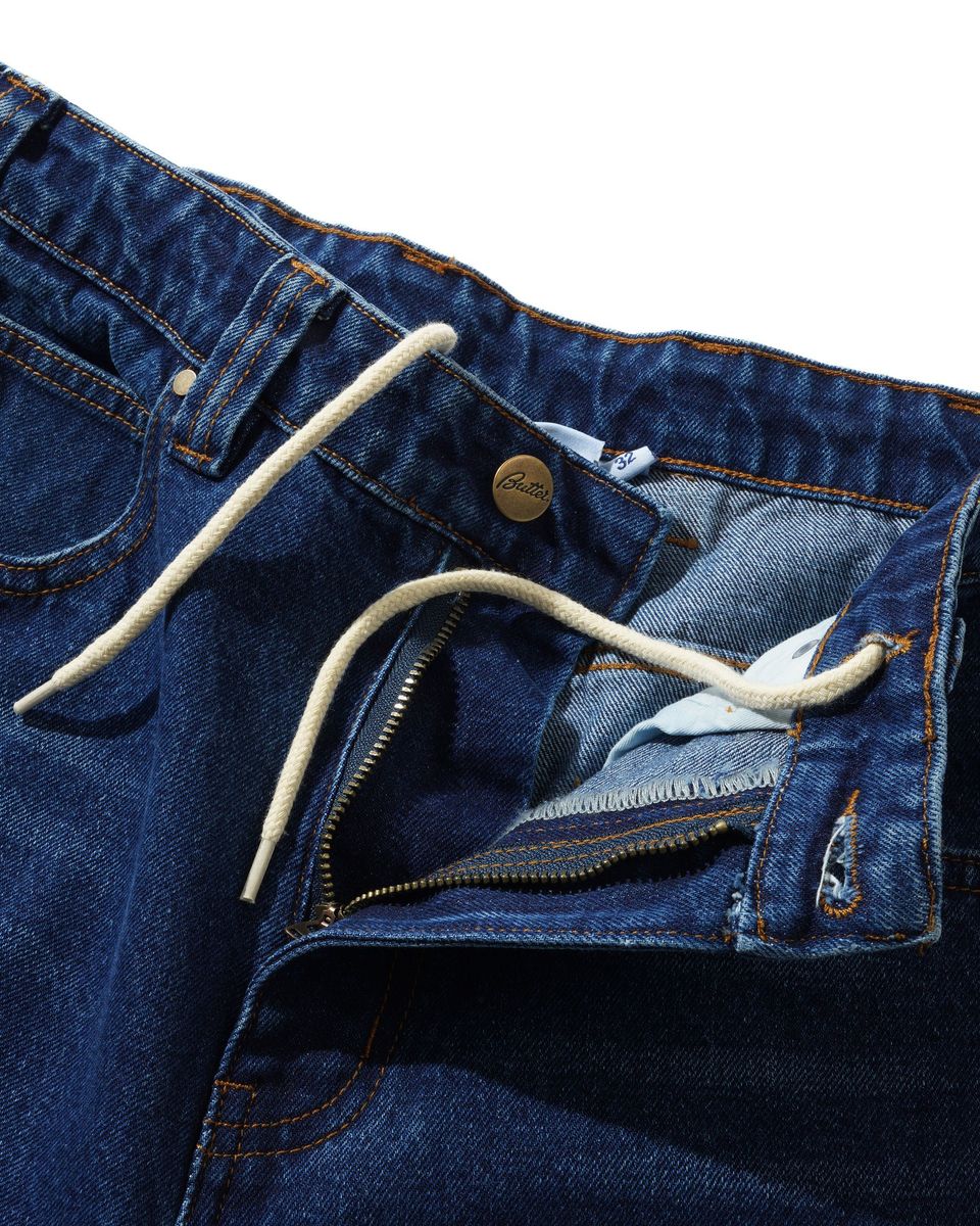 Butter Goods Weathergear Denim Shorts in Repaired Indigo