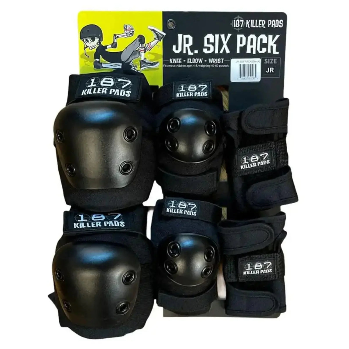 187 Killer Pads Kids Six Pack Pad Set in Black