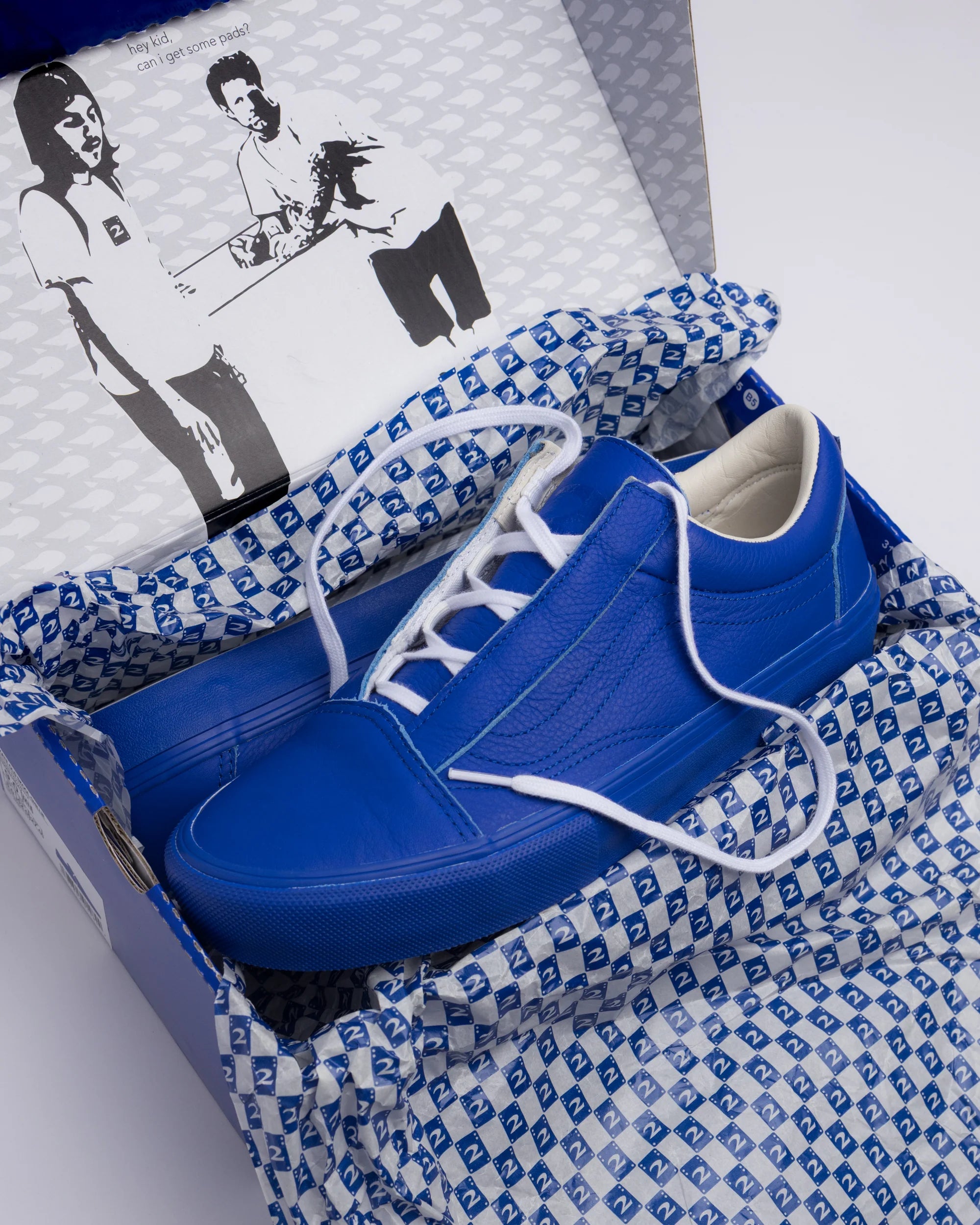 Vans Skate Old Skool Ghillie 2risers in Navy/White