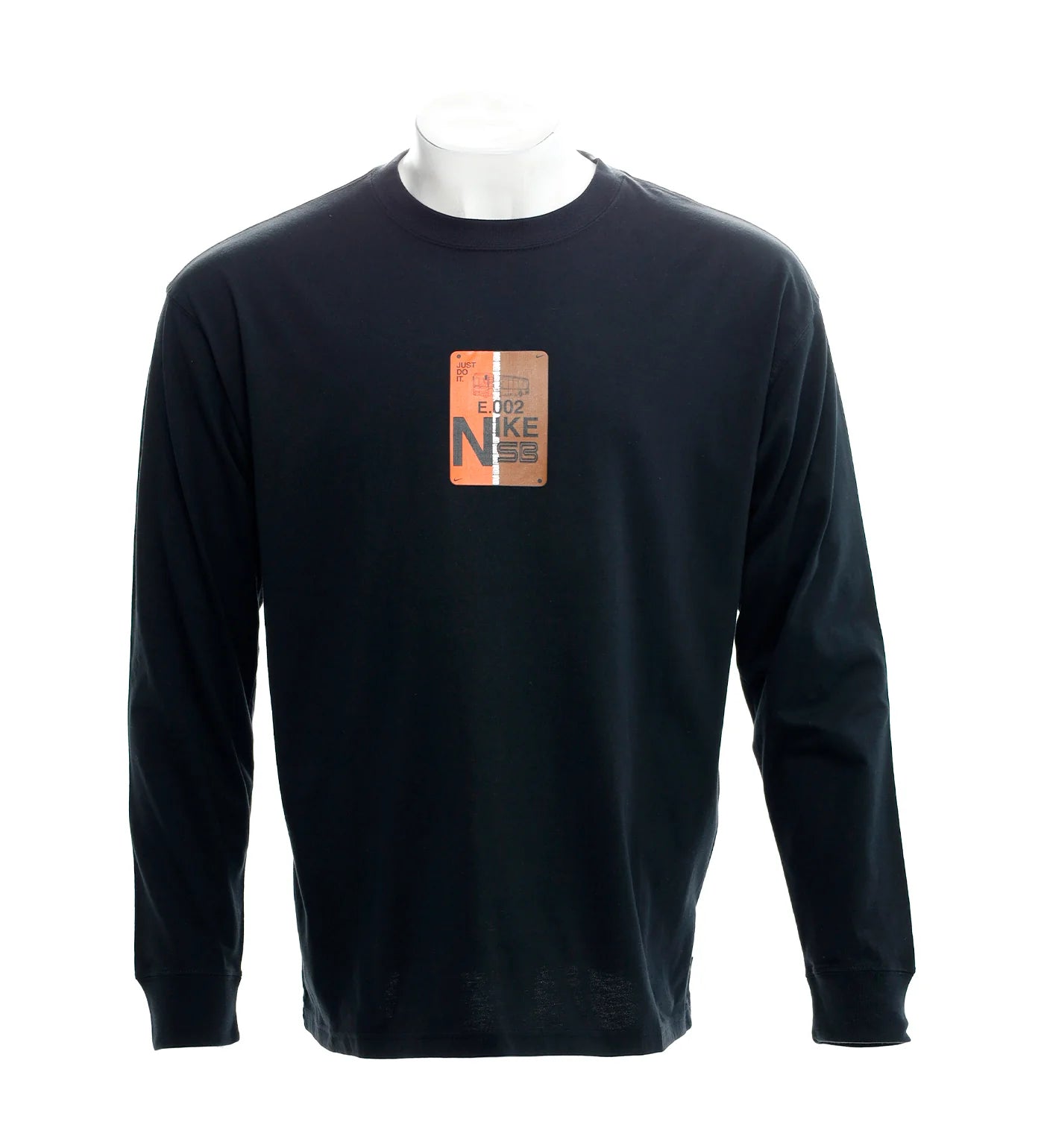 Nike SB Muni Fast Pass Long Sleeve Skate T-Shirt in Black/Safety Orange
