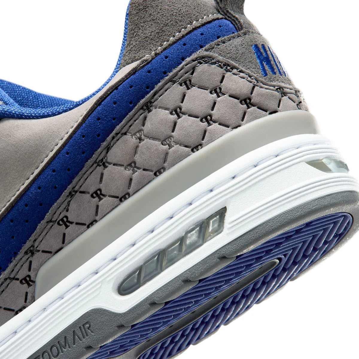 Nike SB Paul Rodriguez Zoom Air Low in Flint Grey/Deep Royal Blue-Flint Grey