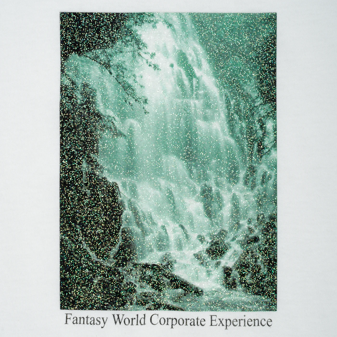 Sci-Fi Fantasy Waterfall T-Shirt in White