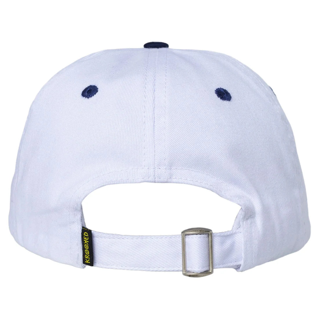 Krooked Sun Heart Snapback Hat in White/Navy