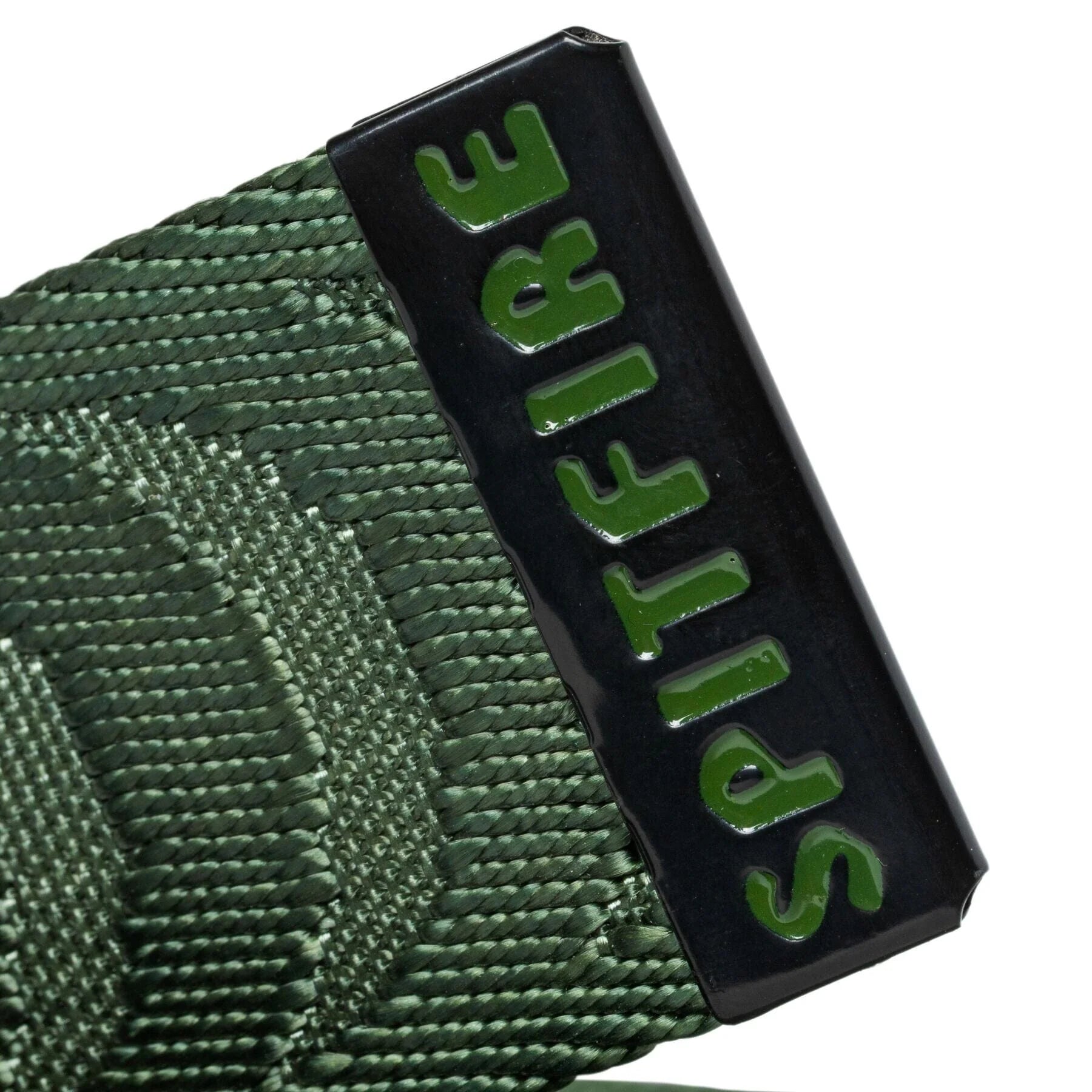 Spitfire Bighead Cut Out Crescent Jaquard Web Belt in Olive/Black
