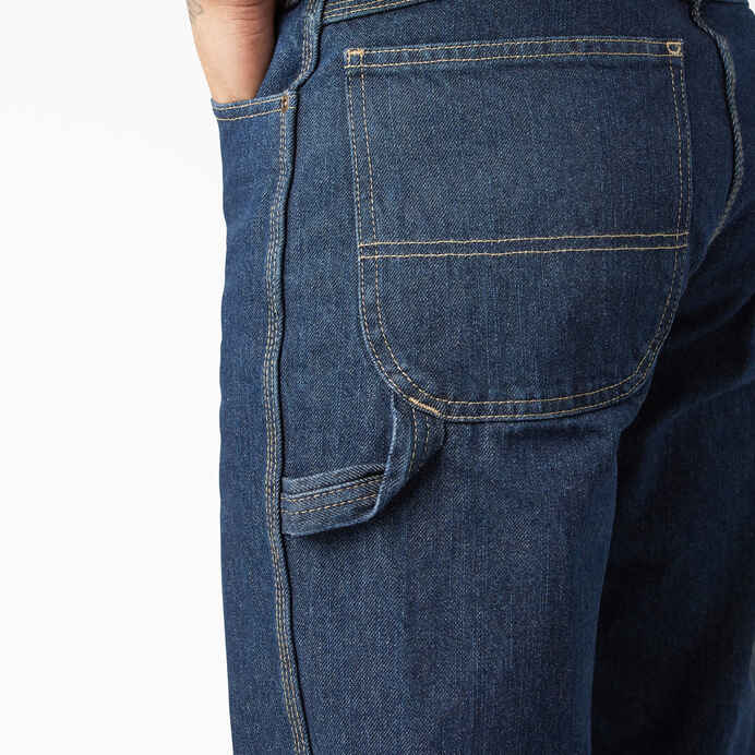 Dickies Relaxed Fit Heavyweight Carpenter Jeans in Rinsed Indigo Blue