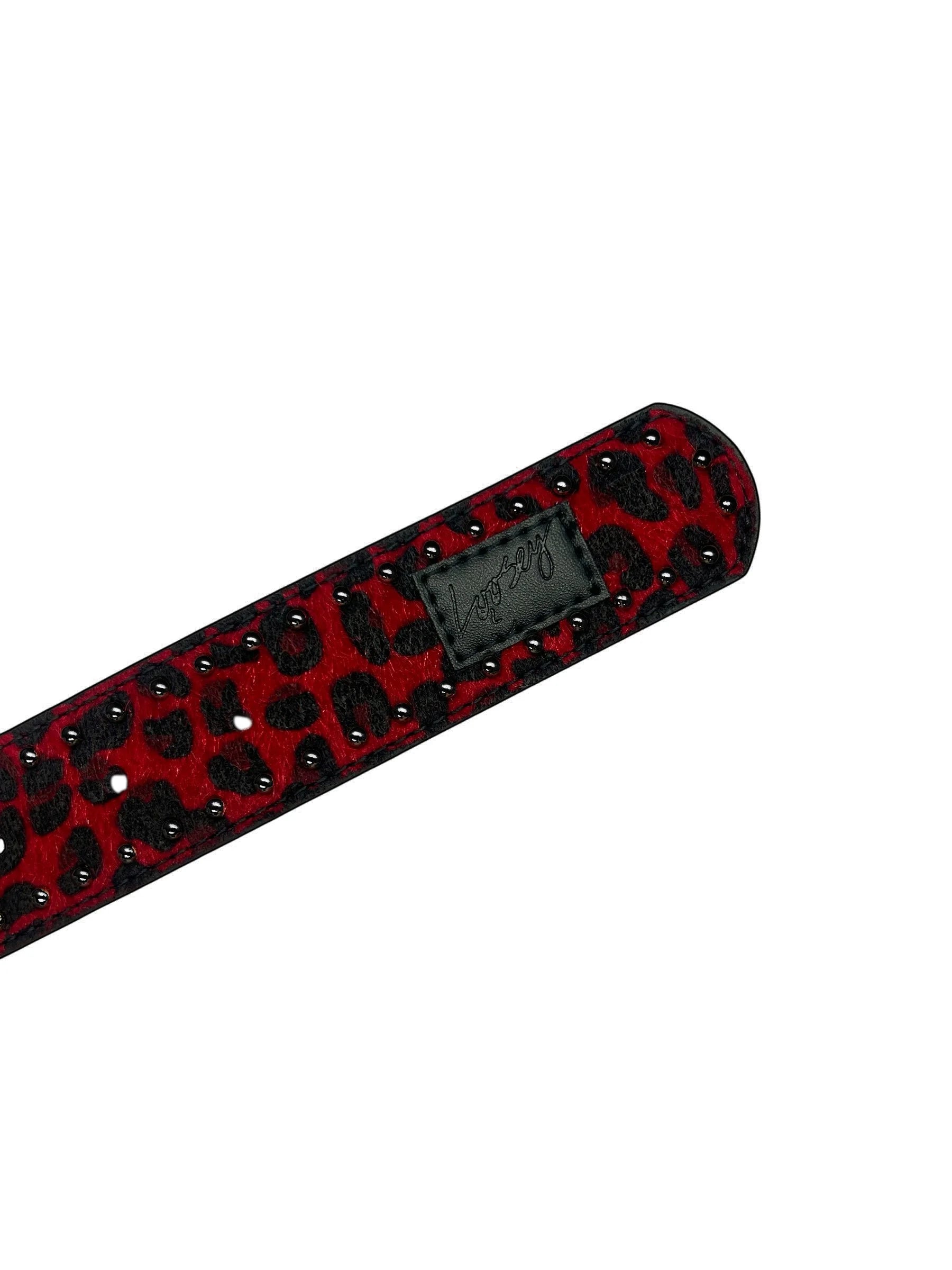 Loosey Cheetah Rivet Belt in Burgandy