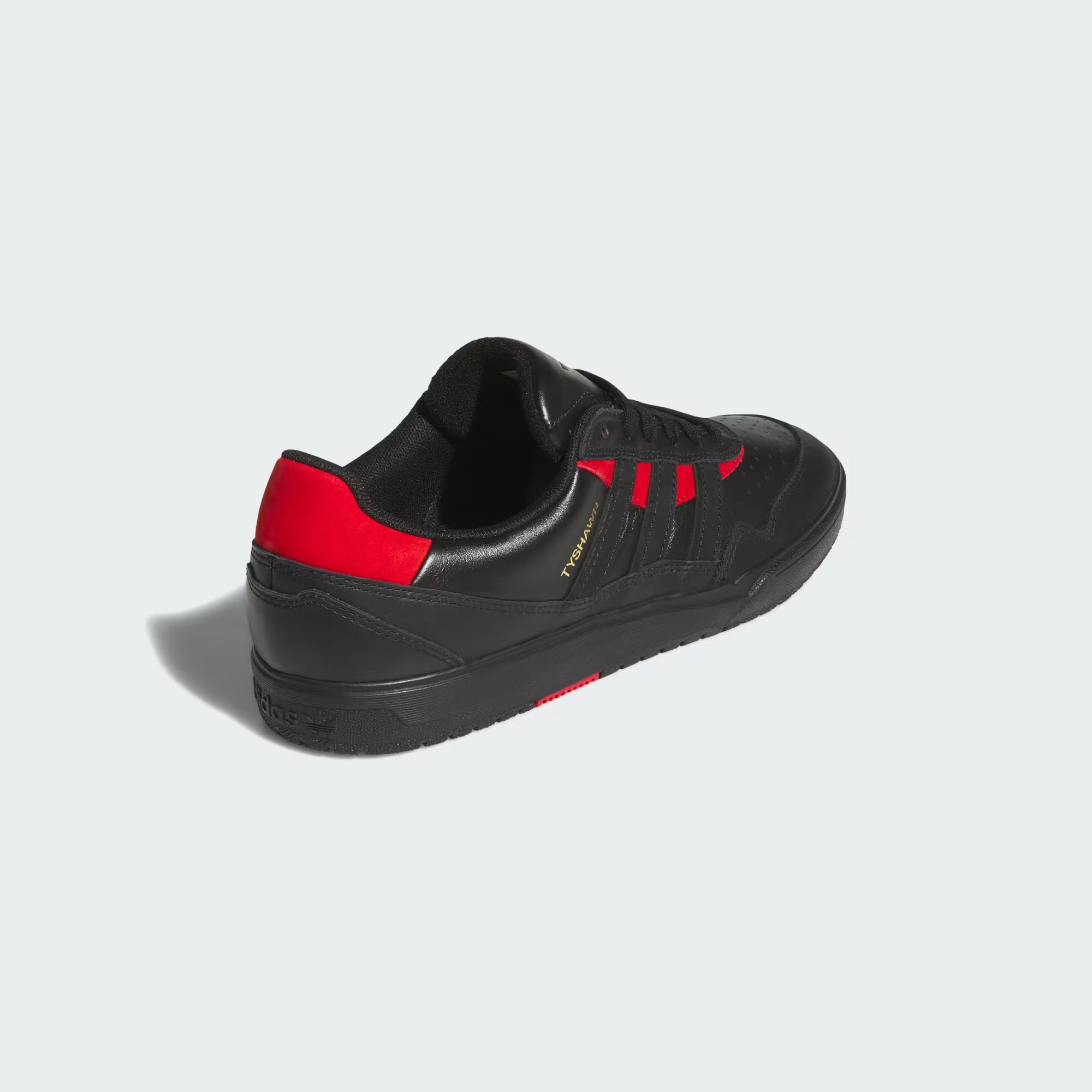 Adidas Tyshawn II in Core Black/Core Black/Better Scarlett