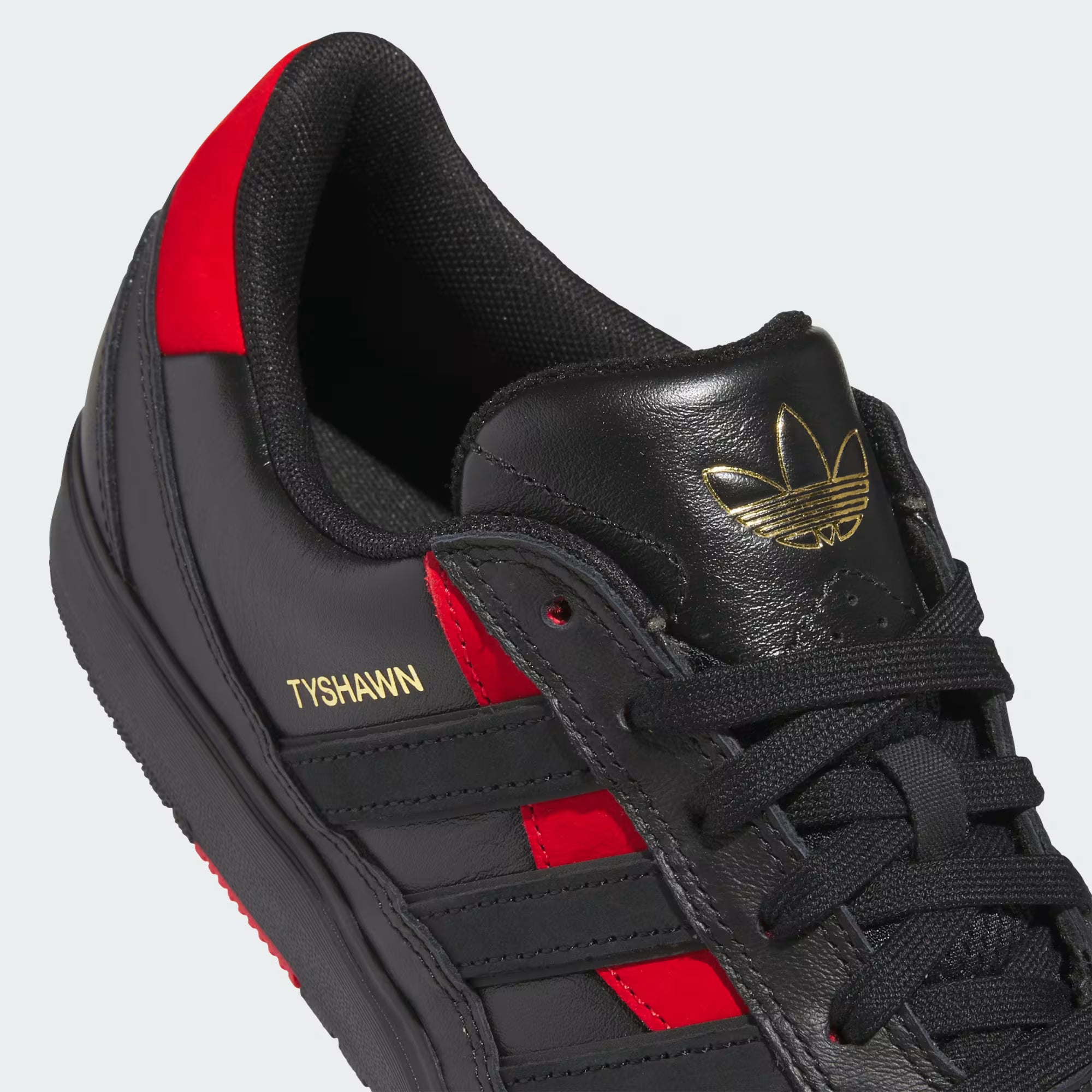 Adidas Tyshawn II in Core Black/Core Black/Better Scarlett