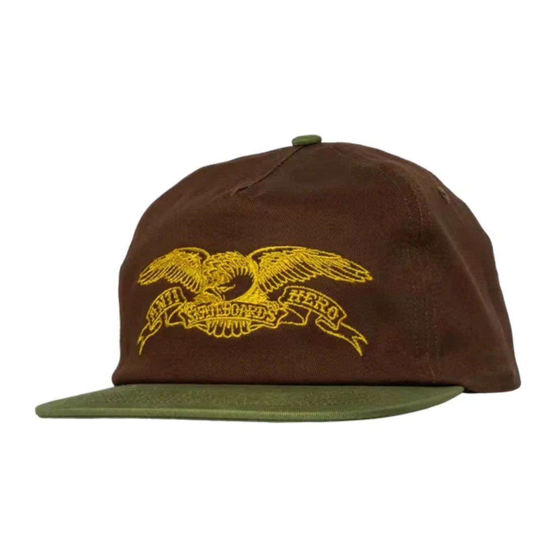 Antihero Basic Eagle Snapback Hat in Brown/Olive/Gold - Goodnews Skateshop