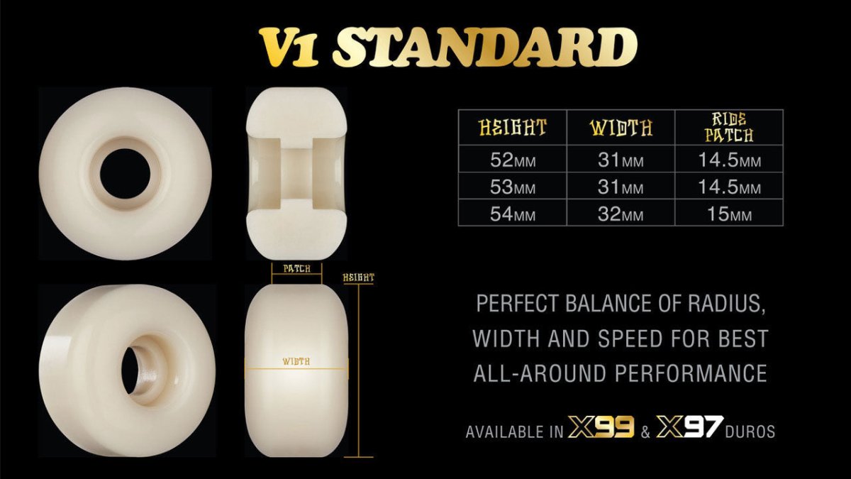 Bones XF Standards V1 Wheels 99a 54mm - Goodnews Skateshop