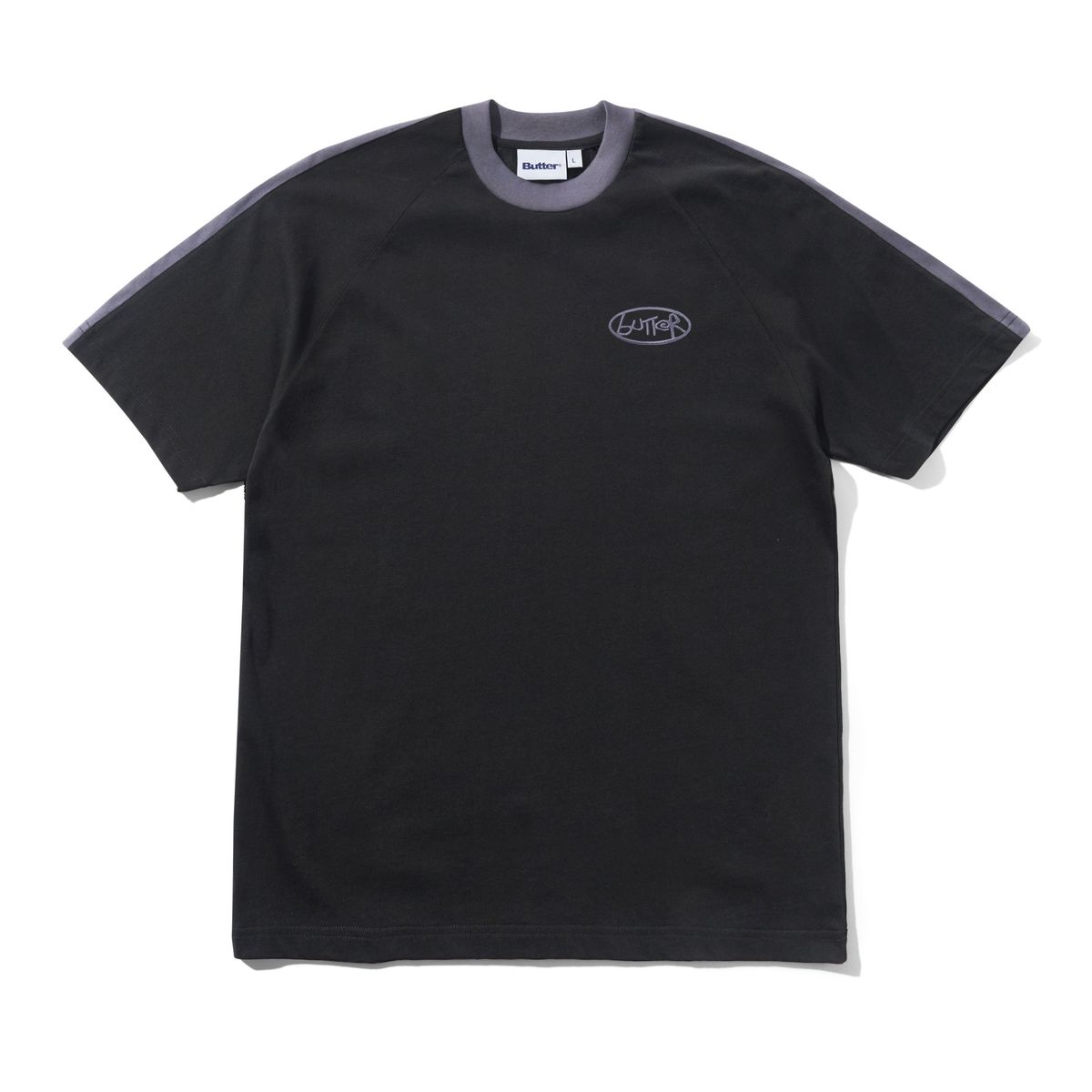 Butter Goods Abseil Panel T-Shirt in Black - Goodnews Skateshop