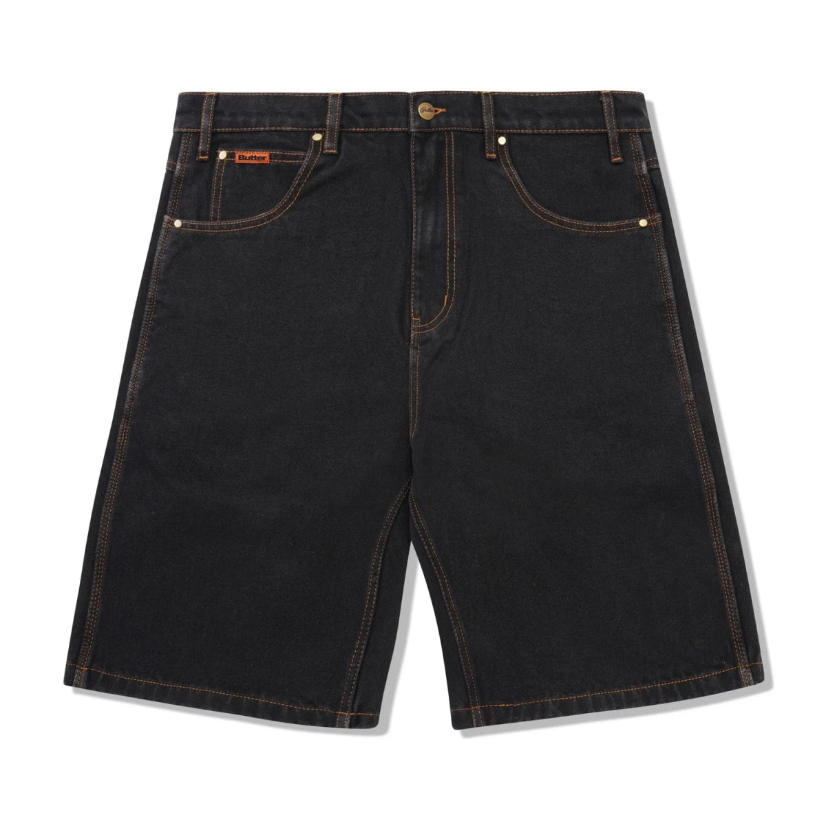 Butter Goods Baggy Denim Shorts in Washed Black - Goodnews Skateshop