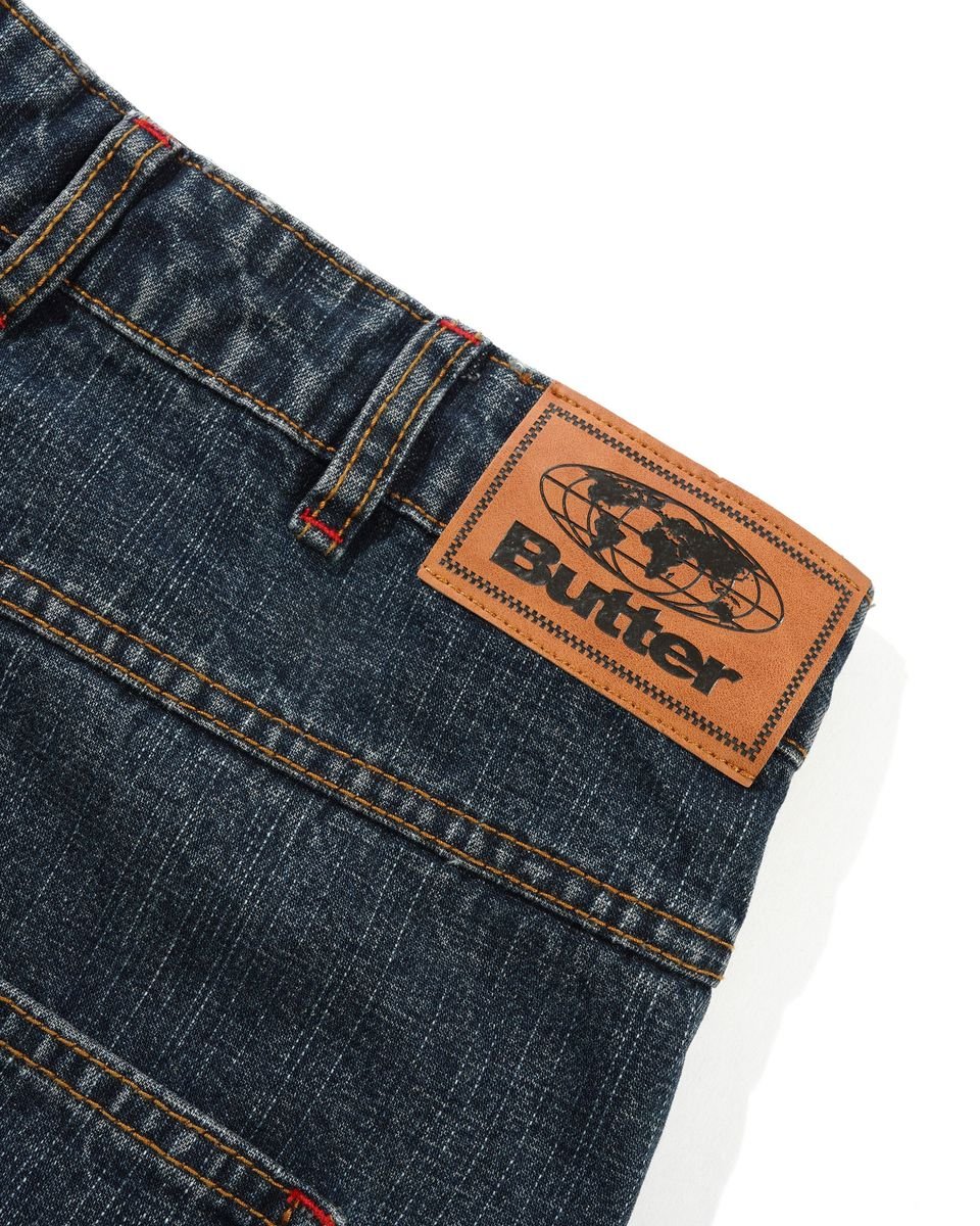 Butter Goods Blotch Denim Jean in Streaky Navy - Goodnews Skateshop