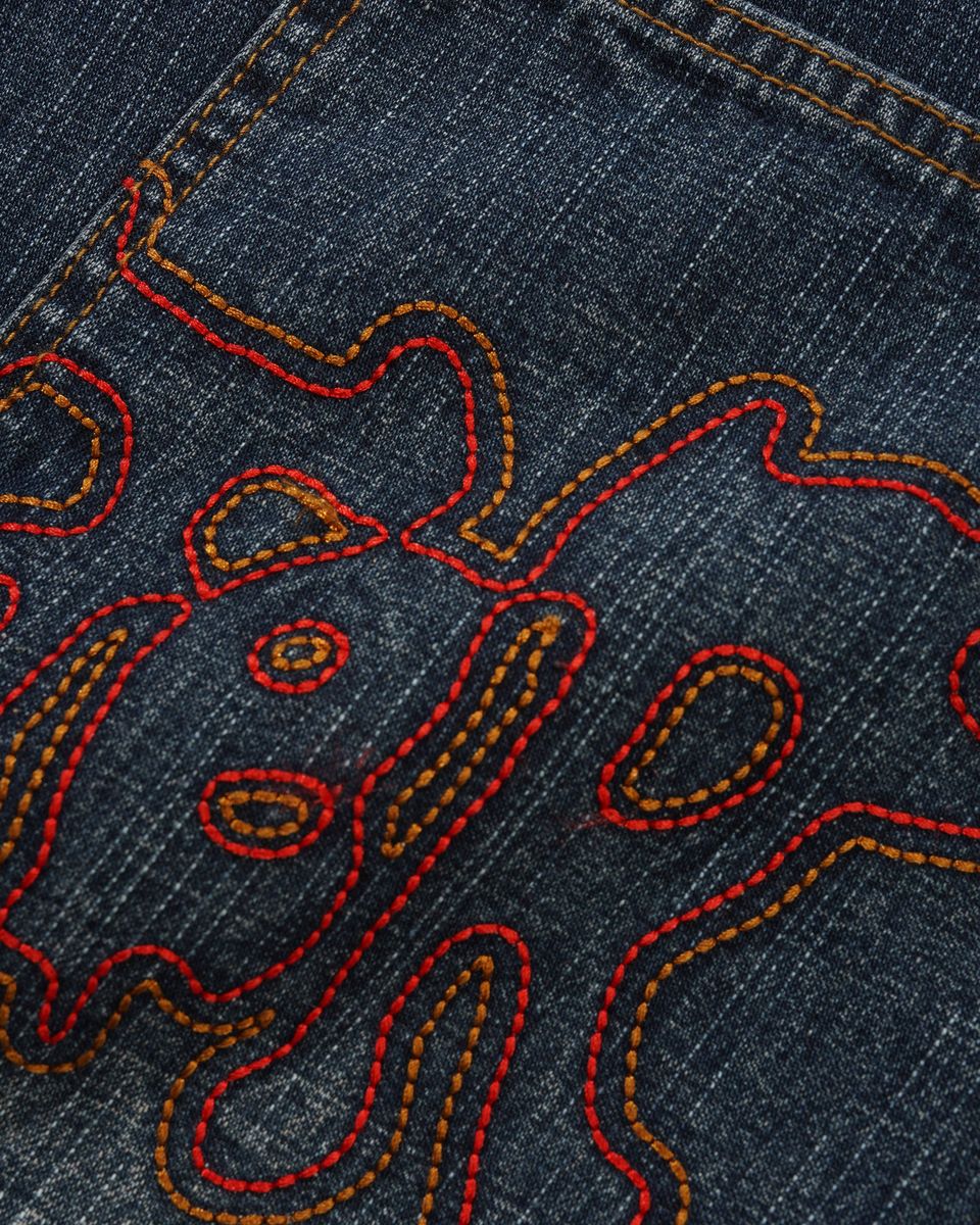 Butter Goods Blotch Denim Jean in Streaky Navy - Goodnews Skateshop