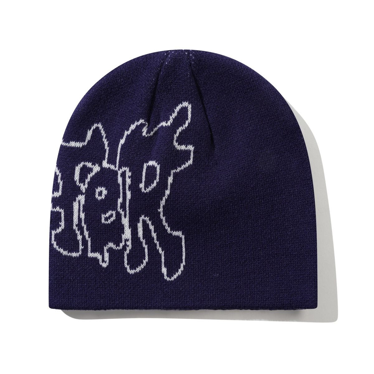 Butter Goods Blotch Skully Beanie in Navy - Goodnews Skateshop