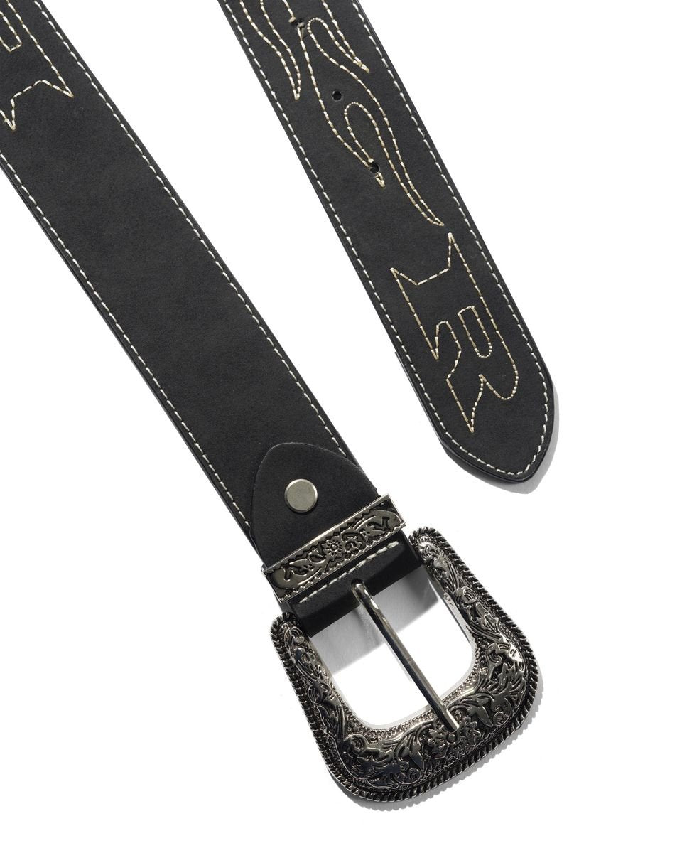 Butter Goods Flame Stitch Belt in Black - Goodnews Skateshop