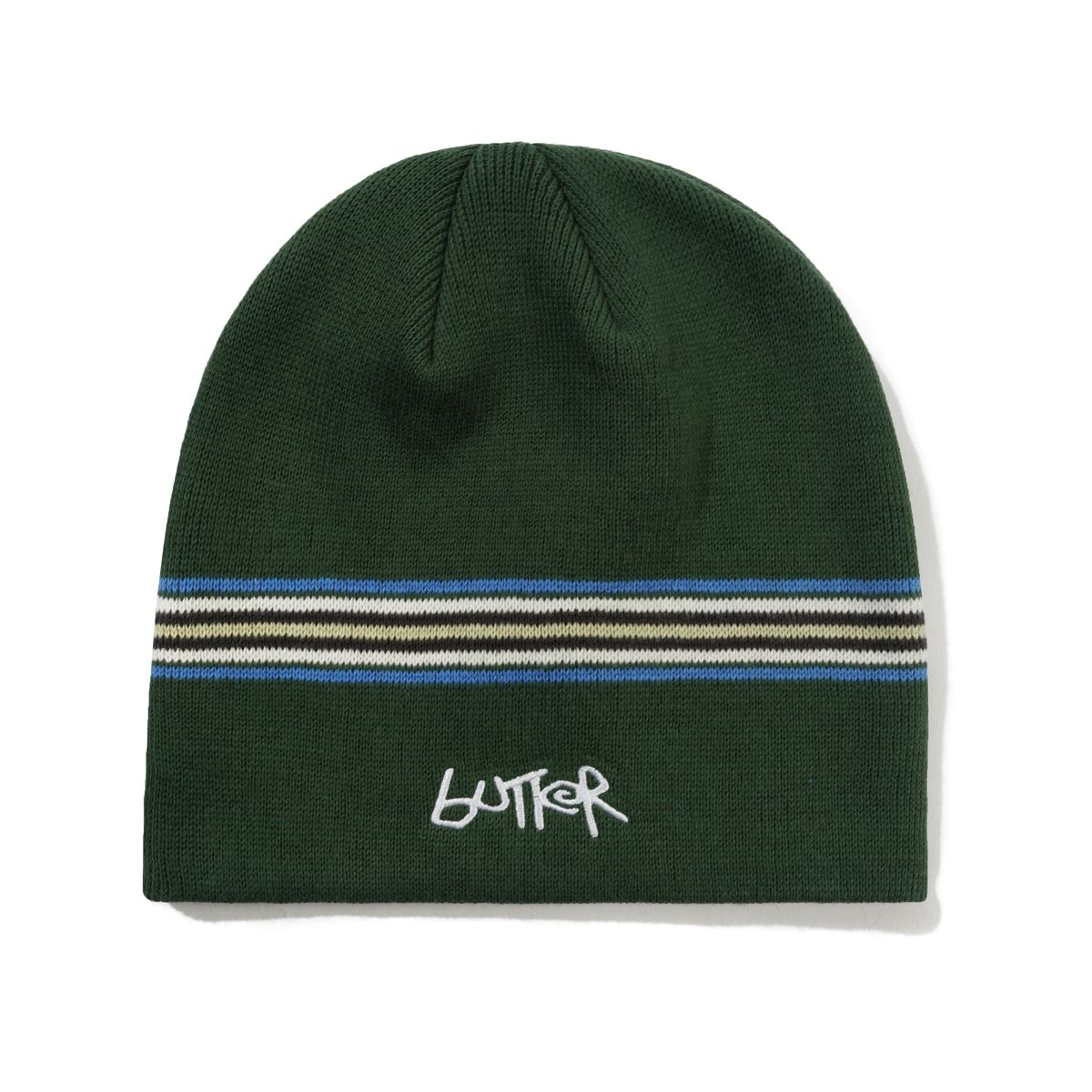 Butter Goods Pier Skully Beanie in Moss - Goodnews Skateshop