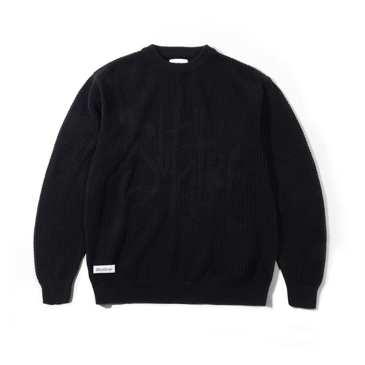 Butter Goods Scribble Knit Sweater in Black - Goodnews Skateshop