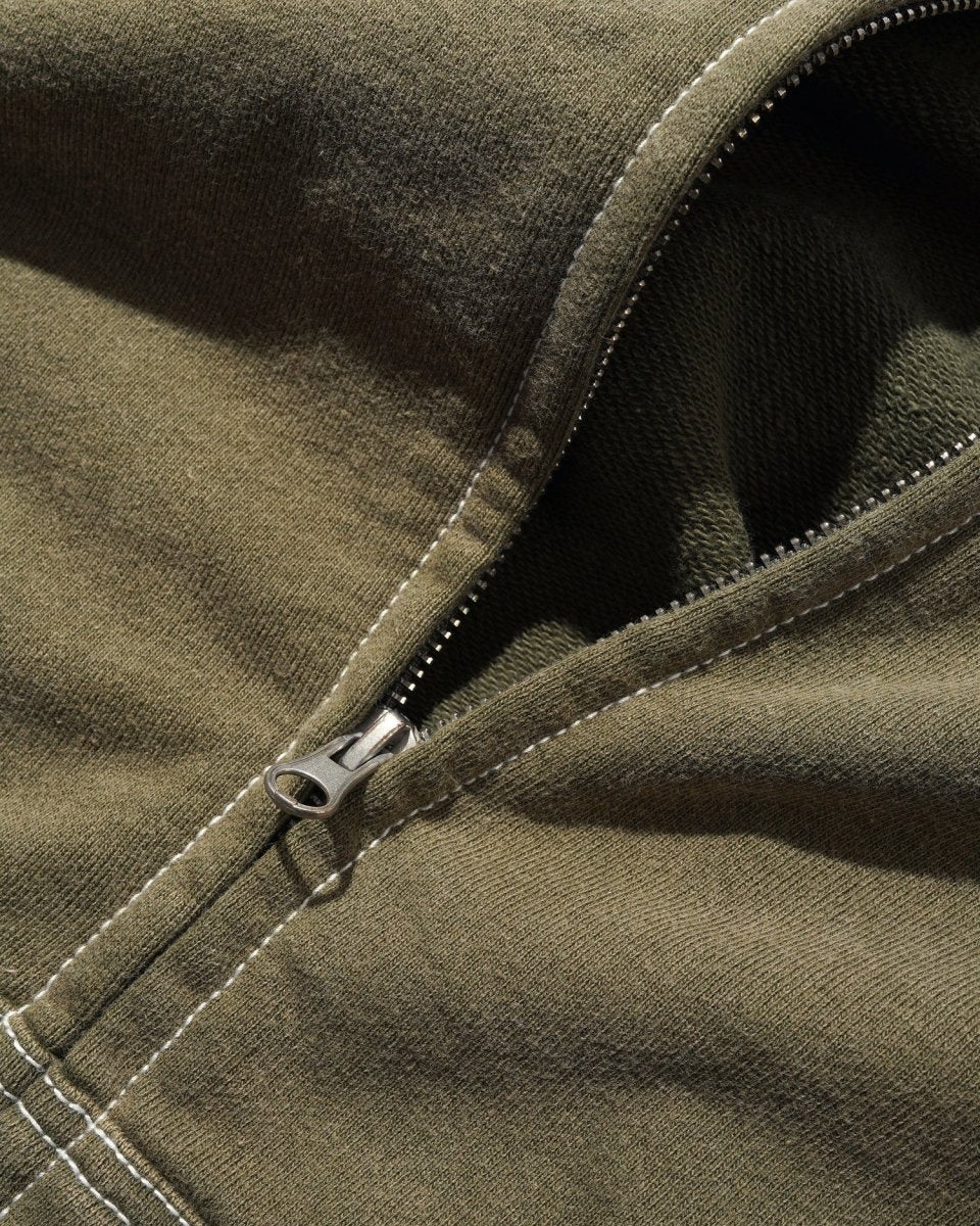 Butter Goods Sketch Zip - Thru Hoodie in Army - Goodnews Skateshop
