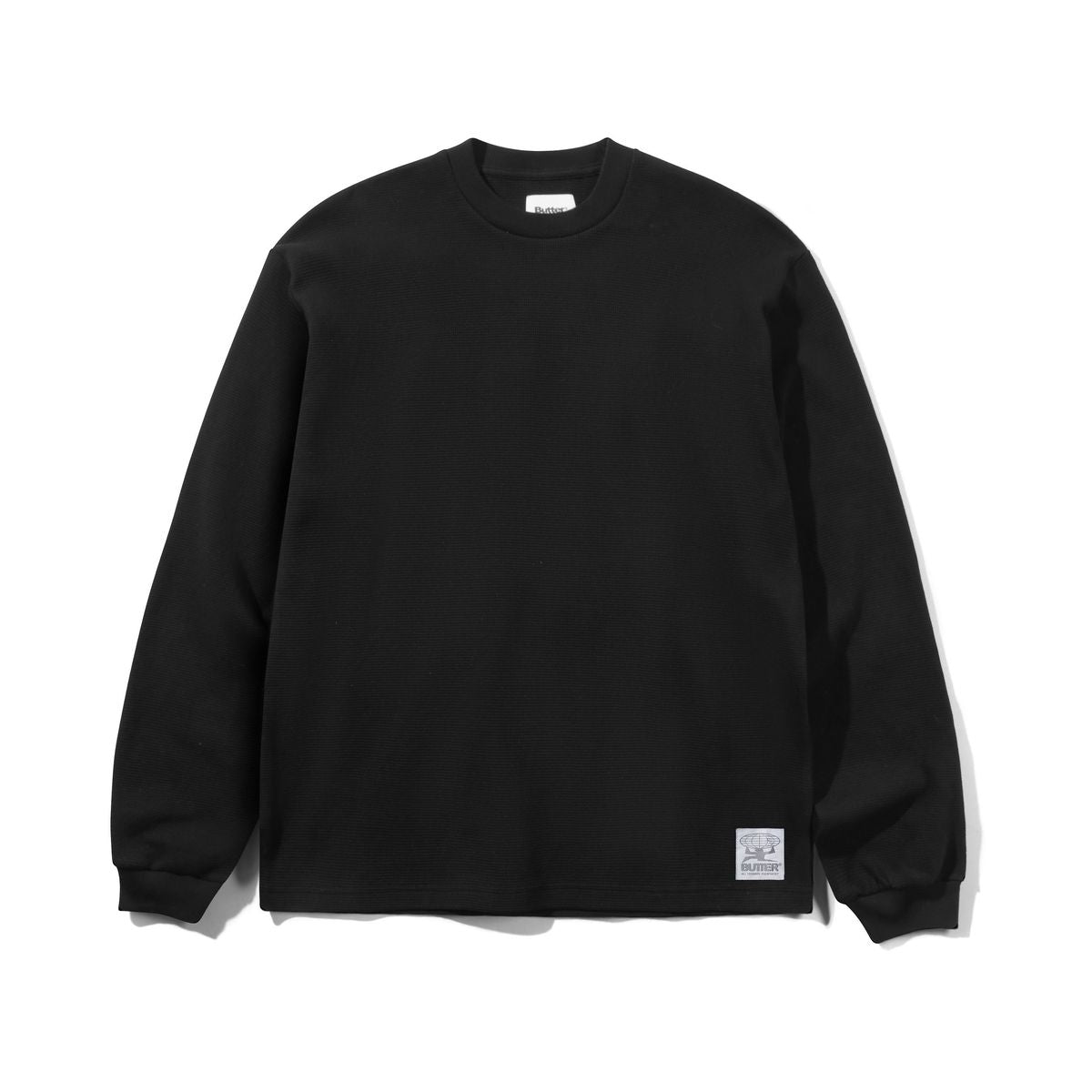Butter Goods Waffle Longsleeve Top in Black - Goodnews Skateshop