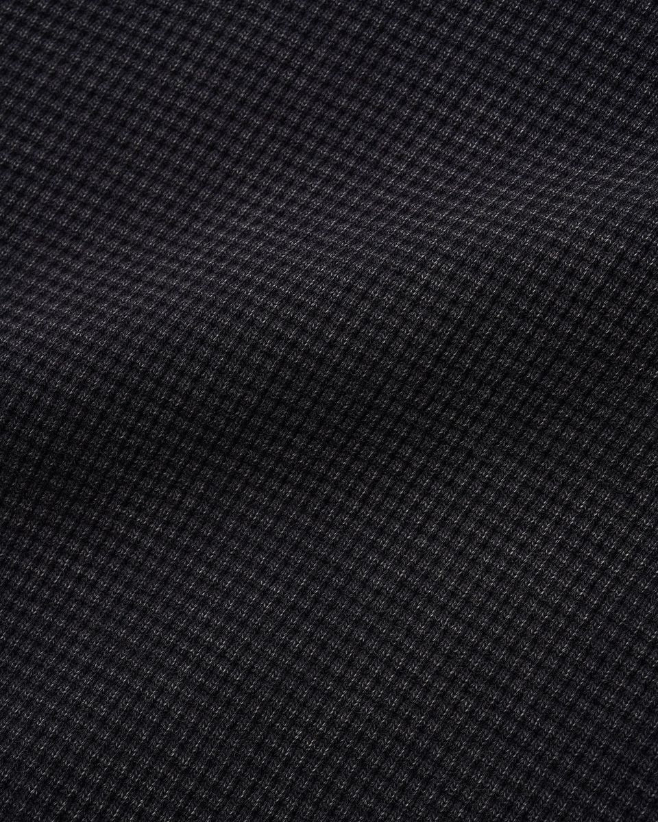 Butter Goods Waffle Zip - Thru Hoodie in Black Overdye - Goodnews Skateshop