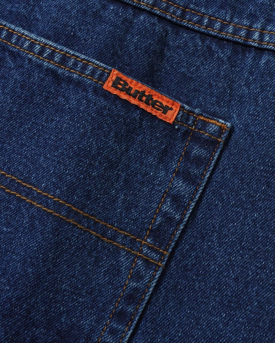 Butter Goods Weathergear Denim Shorts in Repaired Indigo - Goodnews Skateshop