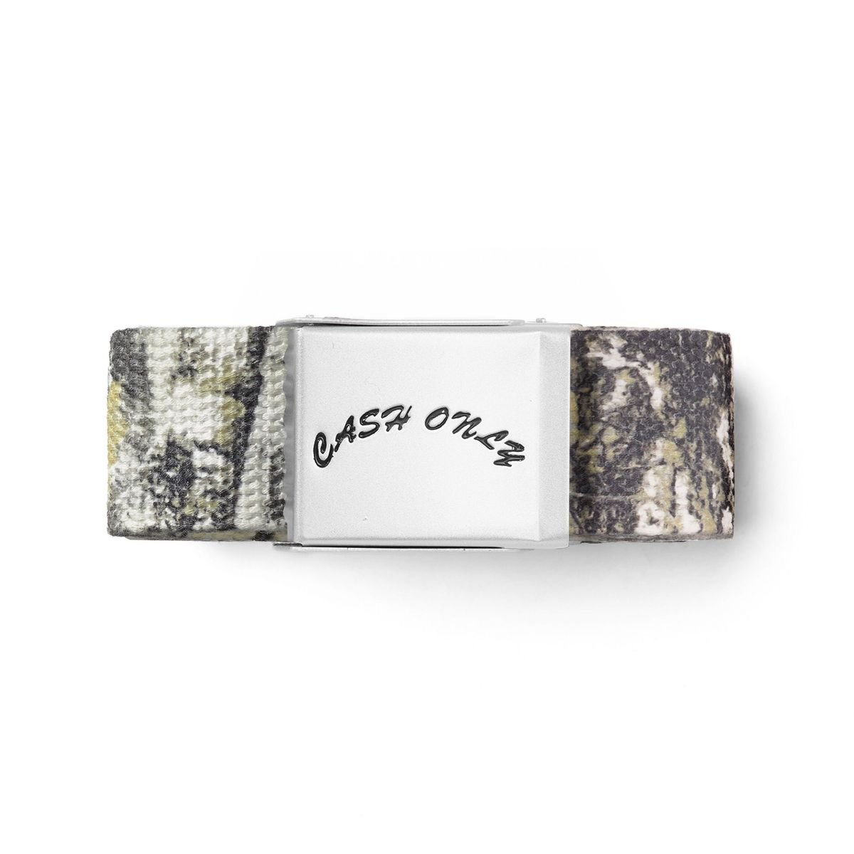 Cash Only Logo Web Belt in Foliage Camo - Goodnews Skateshop