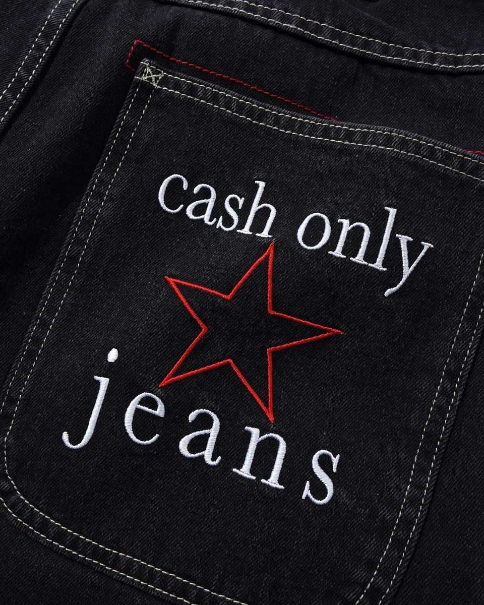 Cash Only Stars Denim Jeans in Washed Black - Goodnews Skateshop