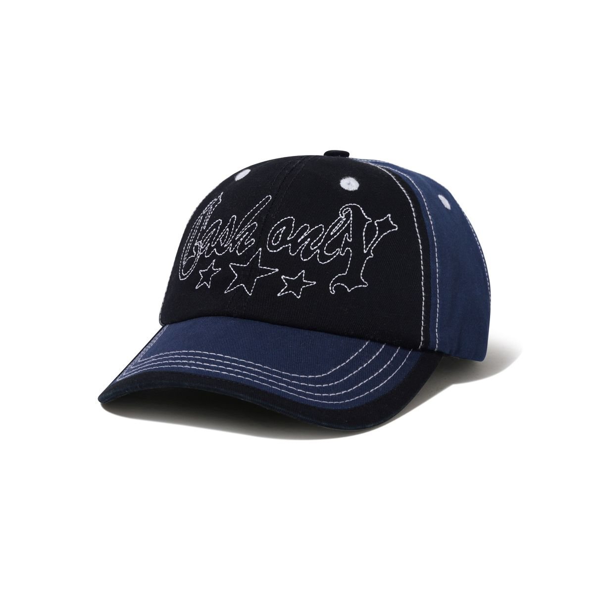 Cash Only Stripe 6 Panel Cap in Black/Navy - Goodnews Skateshop