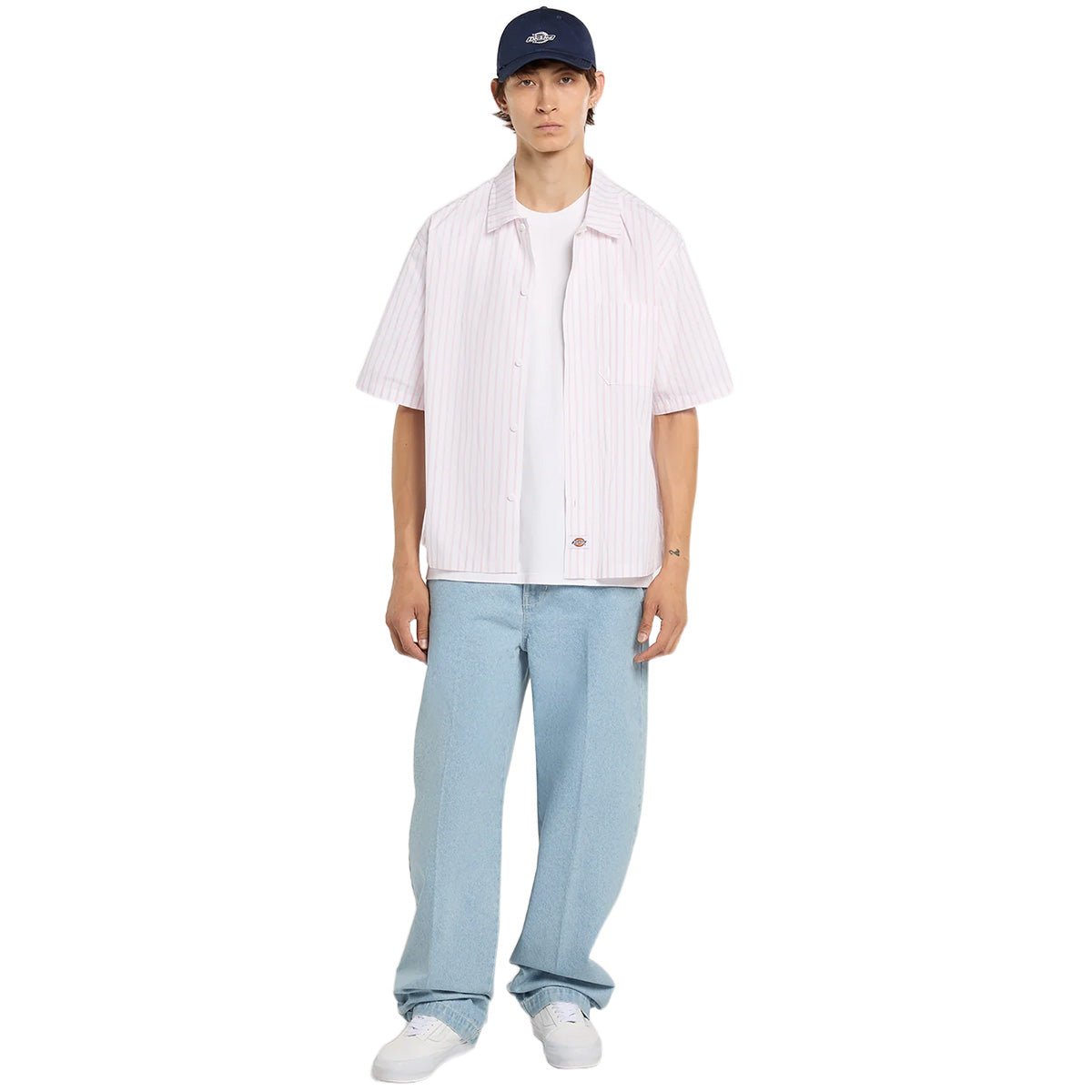 Dickies Venedocia Stripe Shirt in White - Goodnews Skateshop