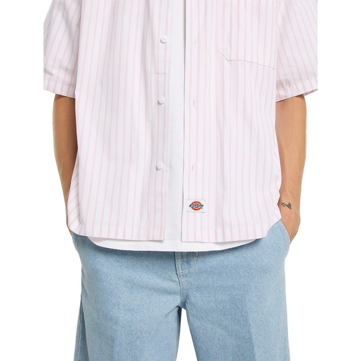 Dickies Venedocia Stripe Shirt in White - Goodnews Skateshop