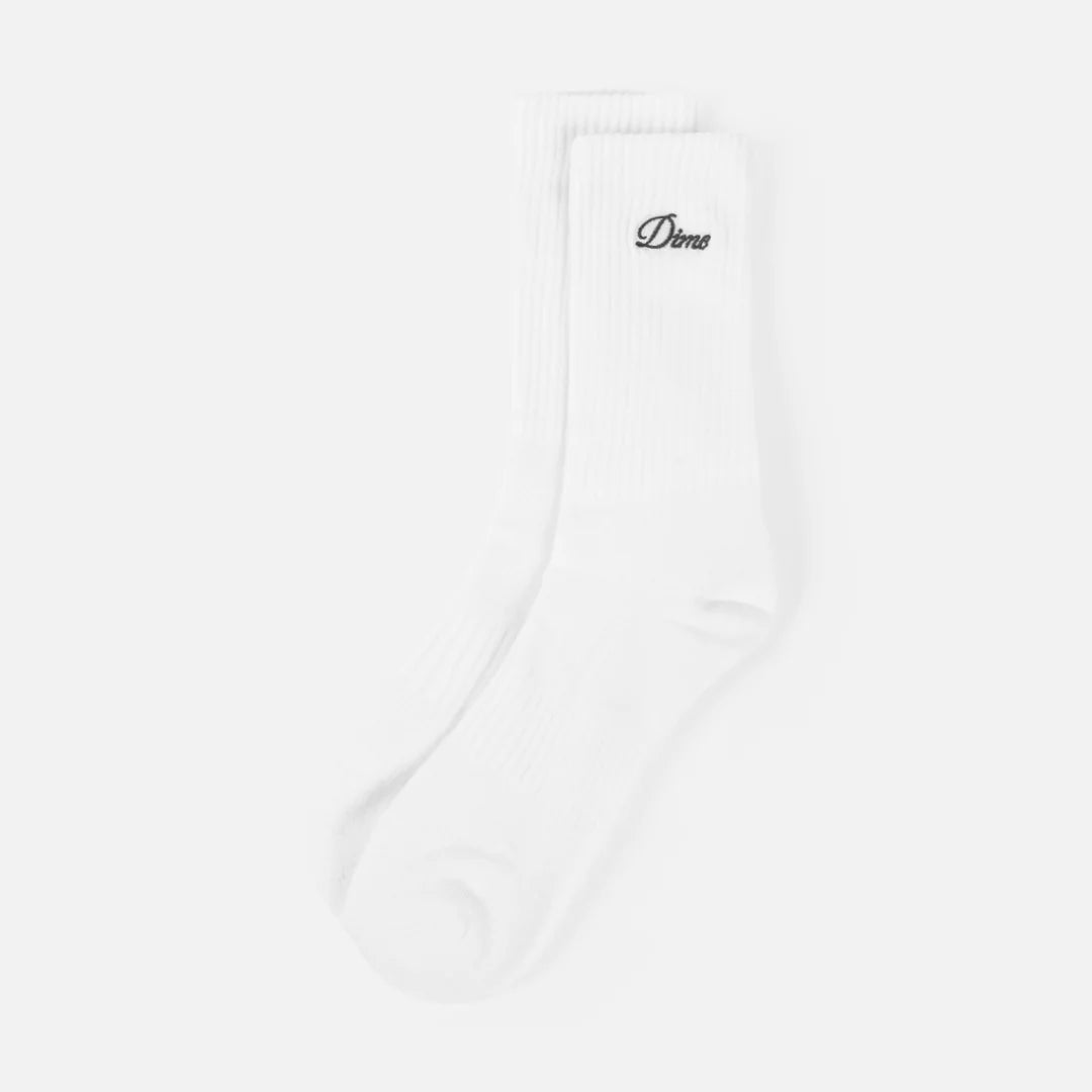 Dime 2 Pack Crew Socks in White - Goodnews Skateshop