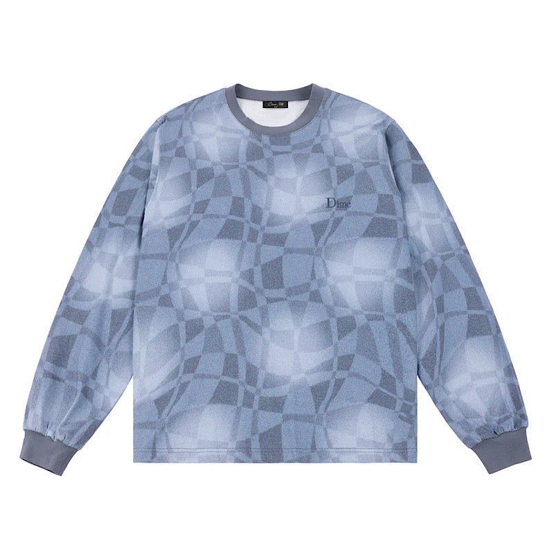 Dime Abstract Longsleeve Shirt in Static Blue - Goodnews Skateshop
