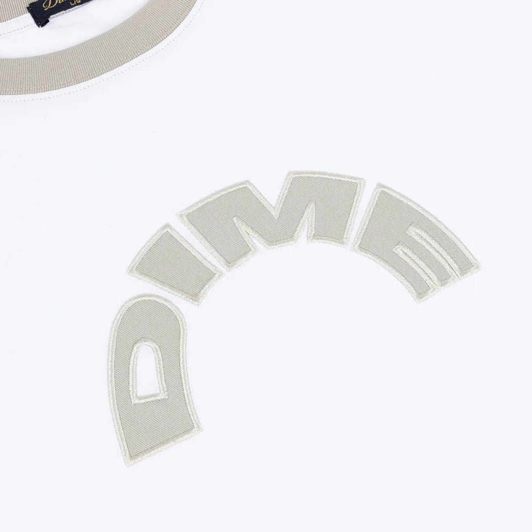 Dime Arch Ringer T-Shirt in White - Goodnews Skateshop
