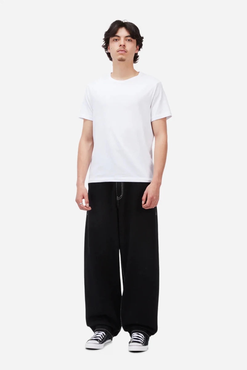Dime Baggy Denim Pants in Black Contrast Stitch - Goodnews Skateshop
