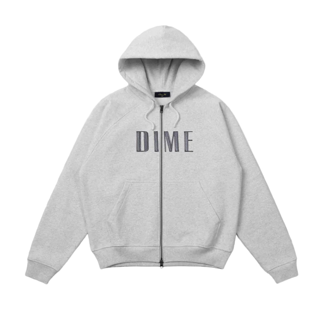 Dime Blocks Zip Hoodie in Heather Gray - Goodnews Skateshop