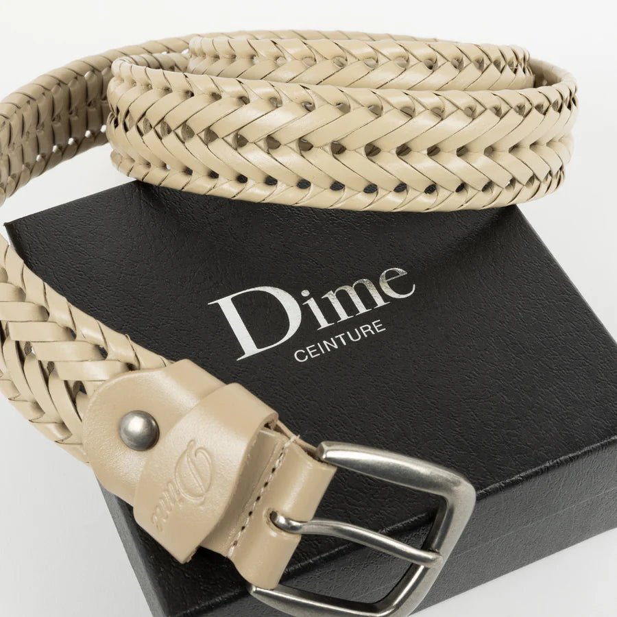 Dime Braided Leather Belt in Tan - Goodnews Skateshop