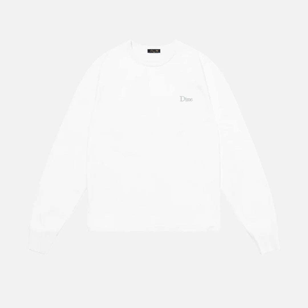 Dime Classic Small Logo LS T-Shirt in White - Goodnews Skateshop