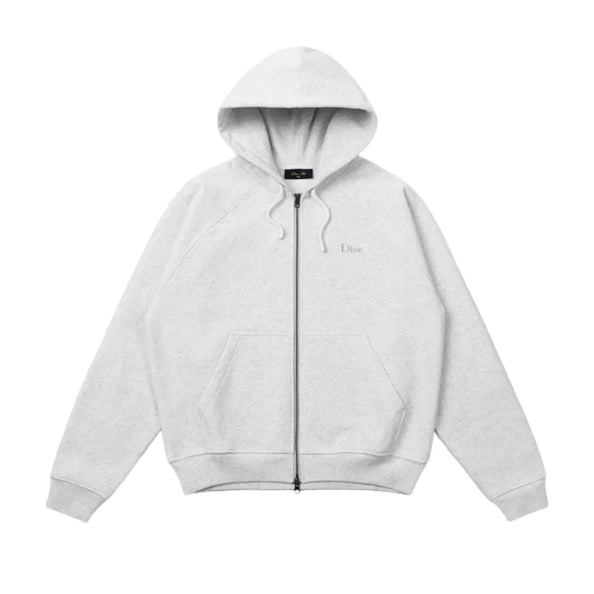 Dime Classic Small Logo Zip Hoodie in Ash - Goodnews Skateshop