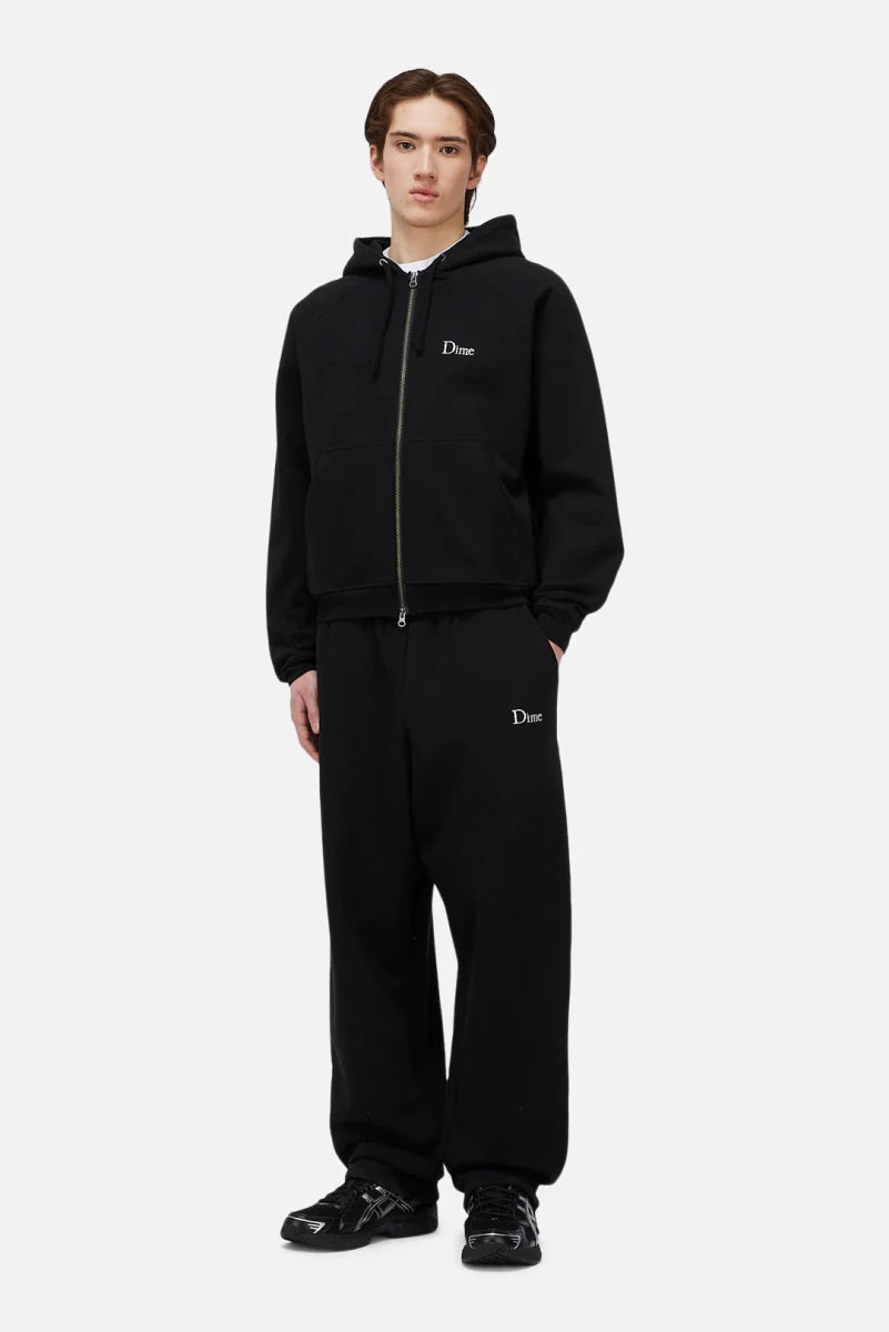 Dime Classic Small Logo Zip Hoodie in Black - Goodnews Skateshop
