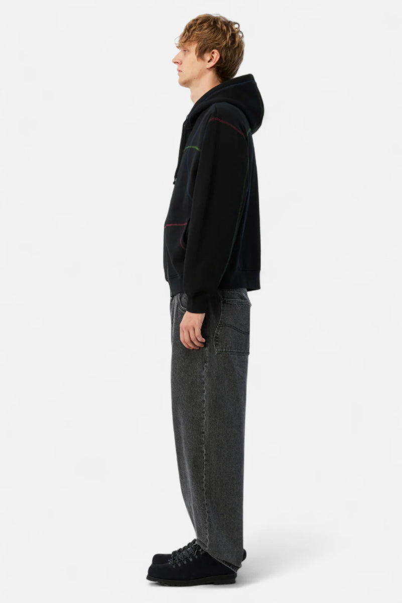 Dime Court Zip Hoodie in Black Multi - Goodnews Skateshop