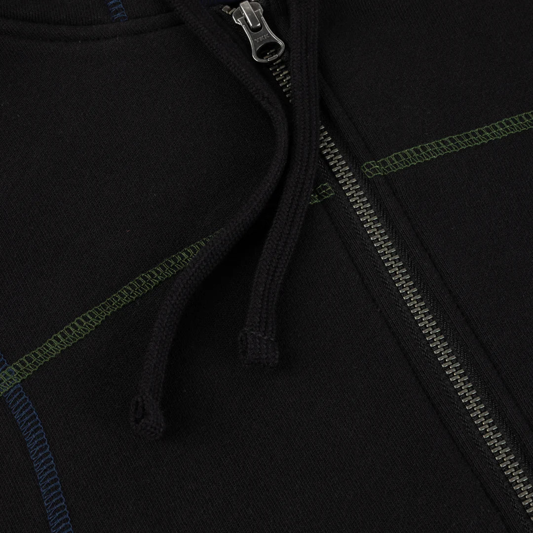 Dime Court Zip Hoodie in Black Multi - Goodnews Skateshop