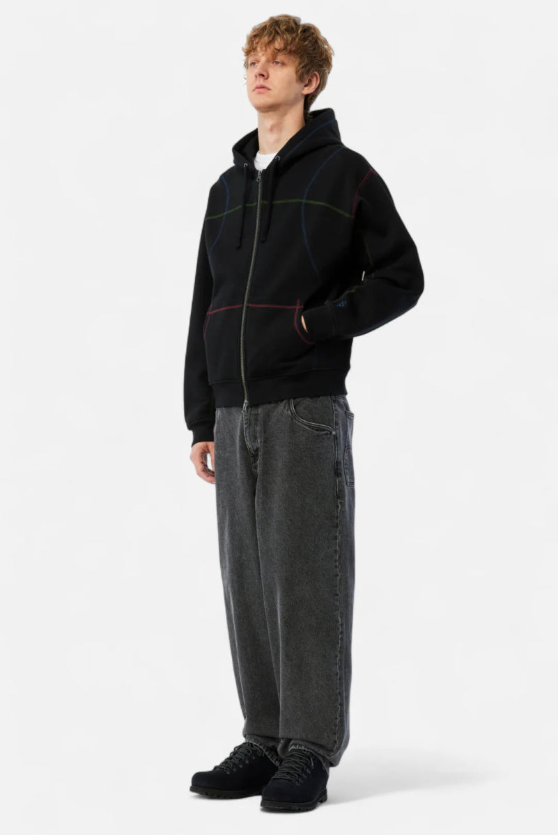 Dime Court Zip Hoodie in Black Multi - Goodnews Skateshop