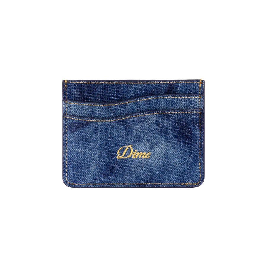 Dime Cursive Cardholder in Indigo Denim - Goodnews Skateshop