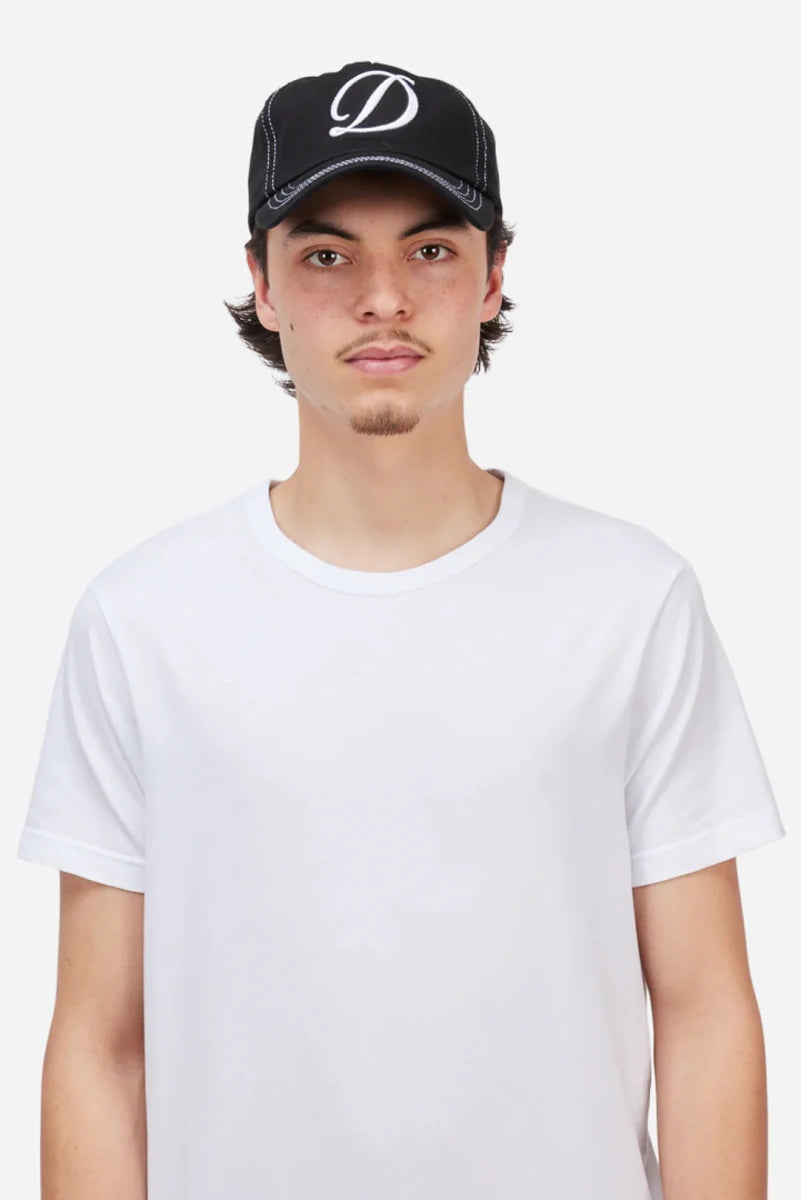 Dime Cursive Denim Worker Cap in Black Washed - Goodnews Skateshop