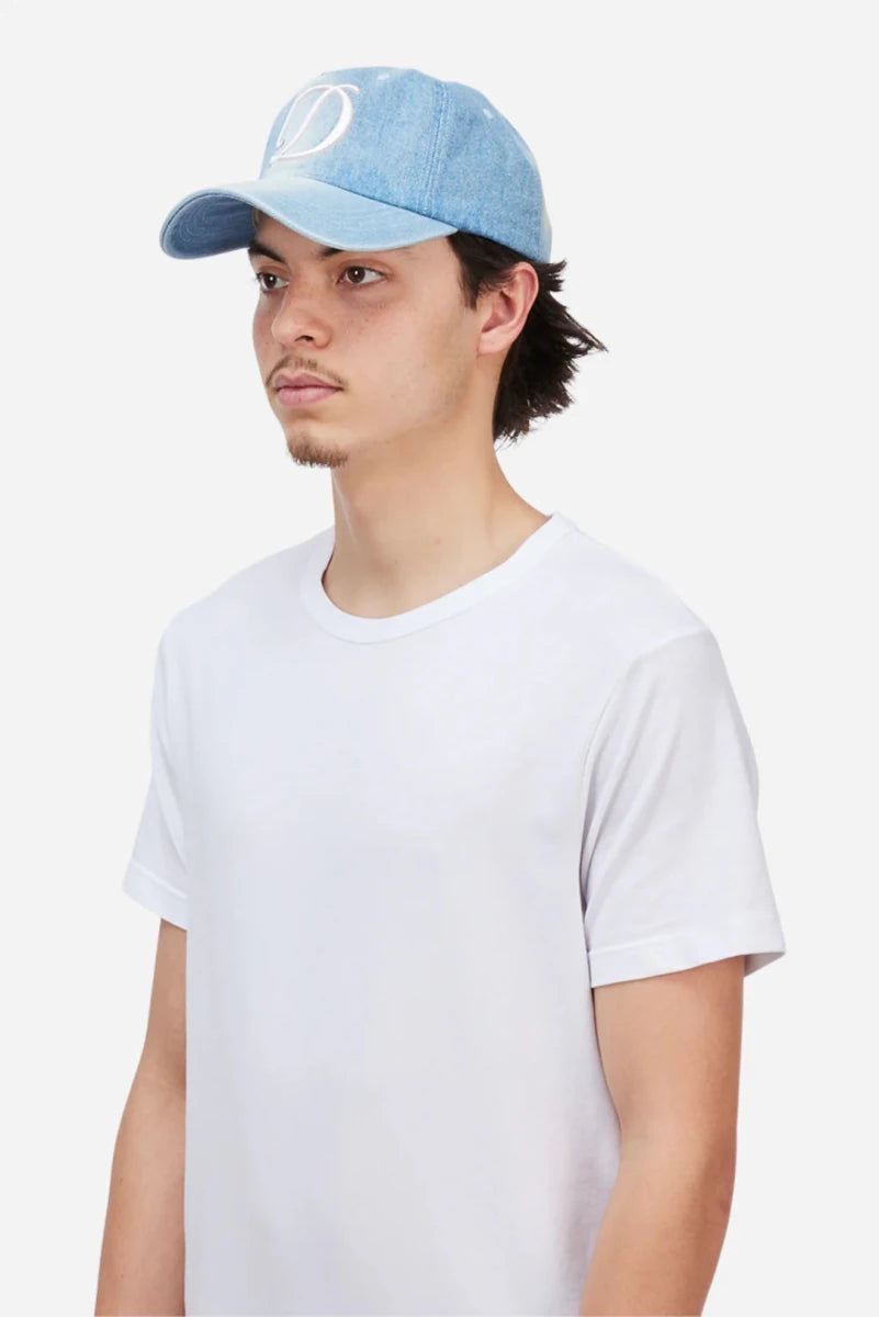 Dime Cursive Denim Worker Cap in Blue Washed - Goodnews Skateshop