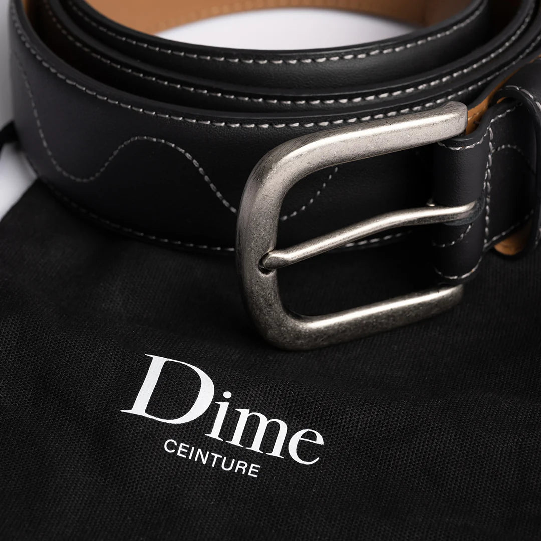 Dime Desert Leather Belt in Black - Goodnews Skateshop