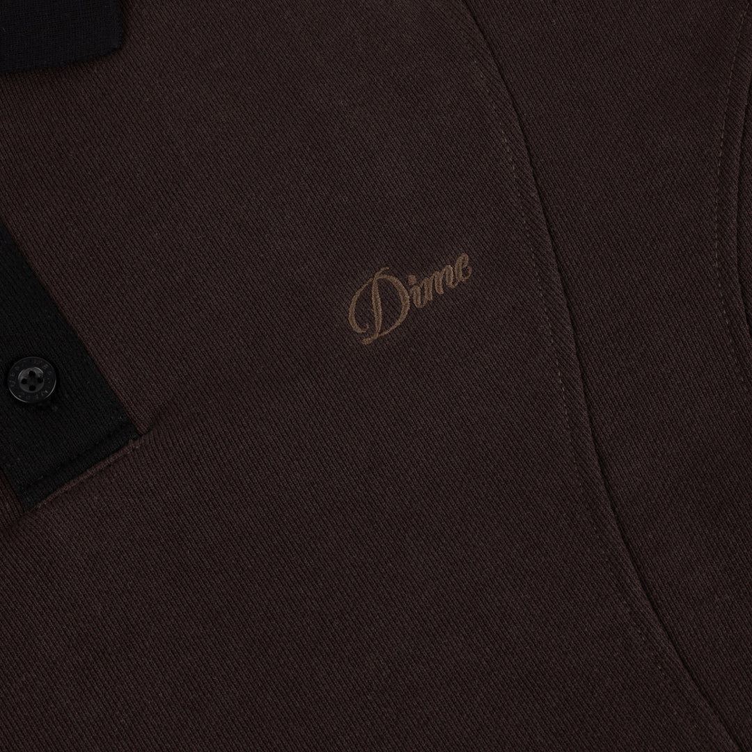 Dime French Terry Rugby in Brown - Goodnews Skateshop