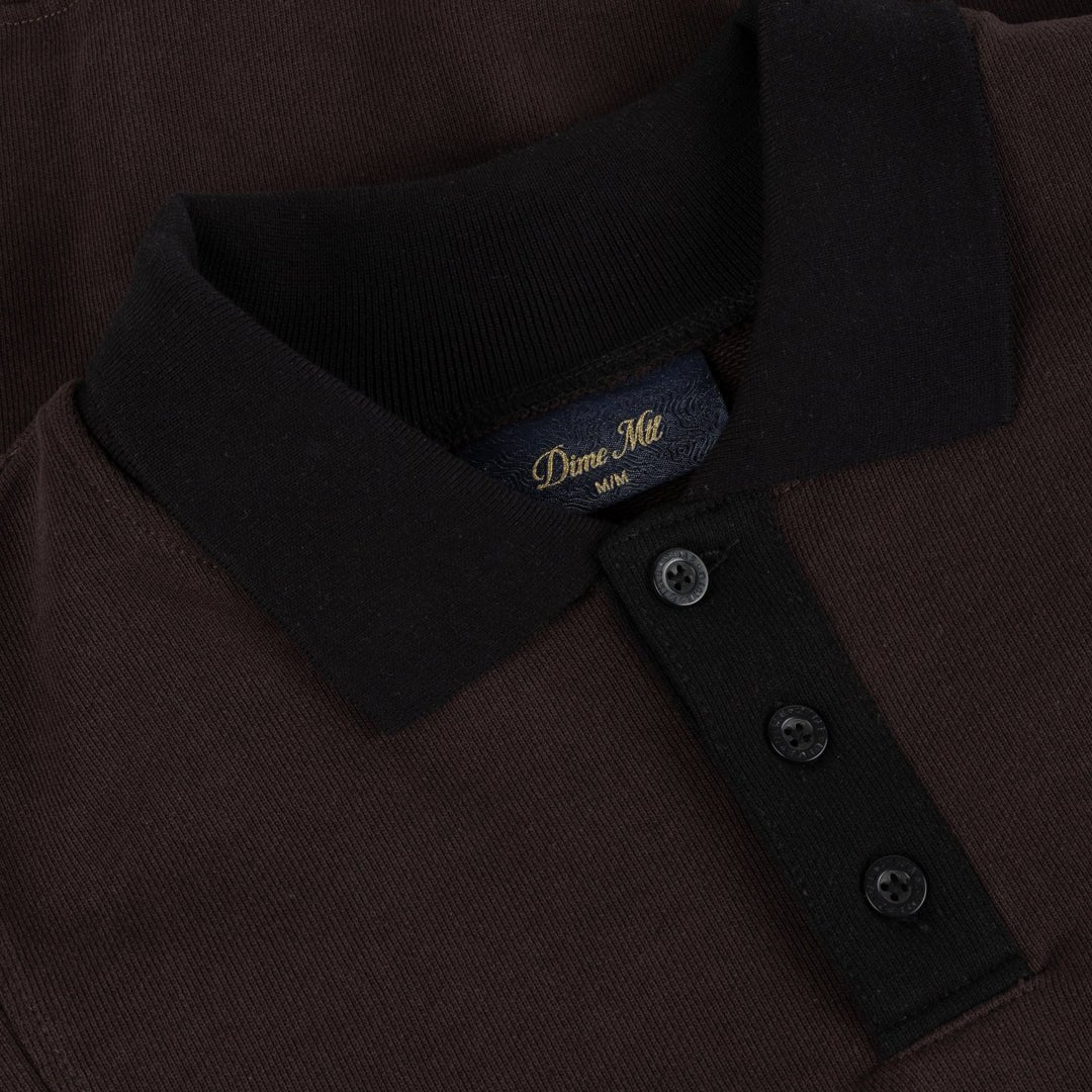 Dime French Terry Rugby in Brown - Goodnews Skateshop